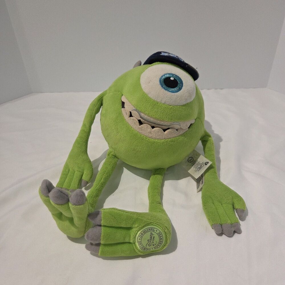 Genuine Disney Store PIXAR Mike Wazowski Plush Monsters University 13” Inches